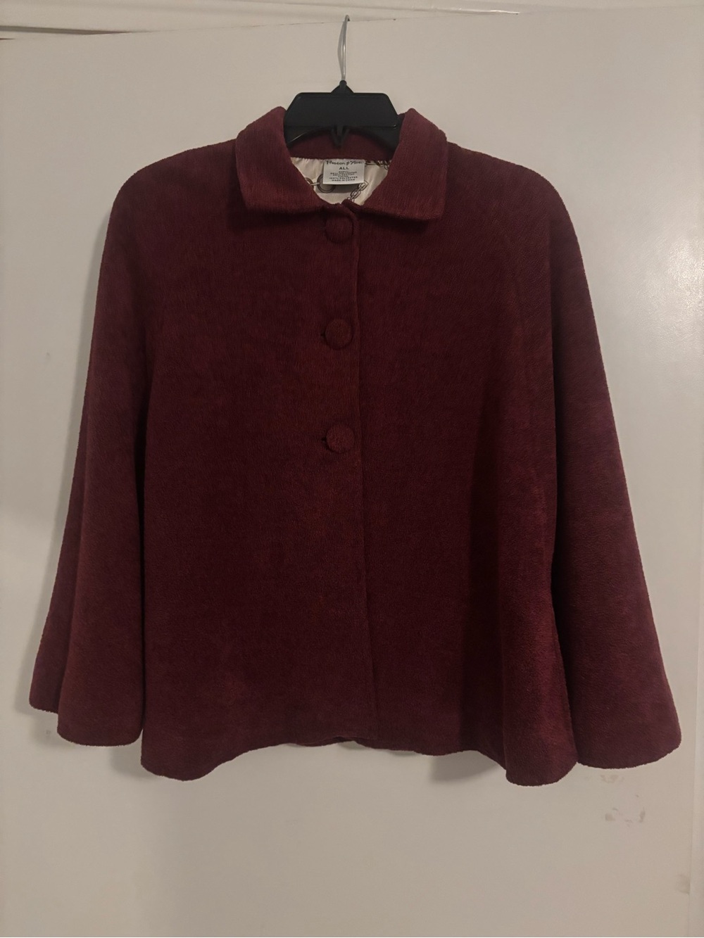 Preston & York Rust Button-Front Cape